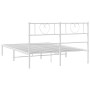 Metal bed frame with white headboard 120x200 cm by , Beds and slatted bases - Ref: Foro24-355510, Price: 92,04 €, Discount: %