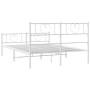 Metal bed frame with headboard and white footboard 120x190 cm by , Beds and slatted bases - Ref: Foro24-355527, Price: 111,97...