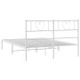 Metal bed frame with white headboard 140x190 cm by , Beds and slatted bases - Ref: Foro24-355512, Price: 95,60 €, Discount: %