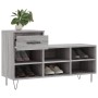 Mueble zapatero madera contrachapada gris Sonoma 102x36x60 cm de , Zapateros y organizadores de calzado - Ref: Foro24-831370,...