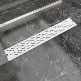 Stainless steel wavy linear shower drain 730x140 mm by vidaXL, Drains - Ref: Foro24-142185, Price: 48,71 €, Discount: %