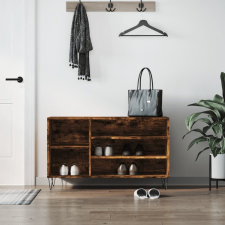 Smoked oak plywood shoe cabinet 102x36x60 cm by , Shoe racks and shoe organizers - Ref: Foro24-831417, Price: 43,69 €, Discou...