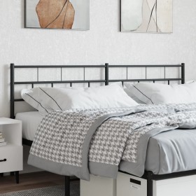 Black metal headboard 160 cm by , Headboards and footboards - Ref: Foro24-355694, Price: 34,16 €, Discount: %