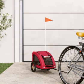 Pet Bicycle Trailer Iron Oxford Cloth Red by , pet strollers - Ref: Foro24-93950, Price: 122,99 €, Discount: %