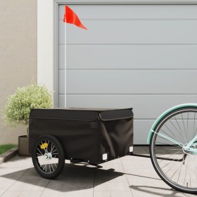 Black iron bicycle trailer 45 kg by , Bicycle trailers - Ref: Foro24-94087, Price: 82,39 €, Discount: %