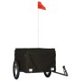 Black iron bicycle trailer 45 kg by , Bicycle trailers - Ref: Foro24-94087, Price: 78,99 €, Discount: %