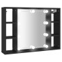 Mueble con espejo y LED negro 76x15x55 cm de , Tocadores de baño - Ref: Foro24-808856, Precio: 58,72 €, Descuento: %