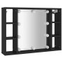 Mueble con espejo y LED negro 76x15x55 cm de , Tocadores de baño - Ref: Foro24-808856, Precio: 58,72 €, Descuento: %