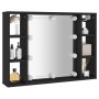 Mueble con espejo y LED negro 76x15x55 cm de , Tocadores de baño - Ref: Foro24-808856, Precio: 58,72 €, Descuento: %