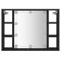 Mueble con espejo y LED negro 76x15x55 cm de , Tocadores de baño - Ref: Foro24-808856, Precio: 58,72 €, Descuento: %