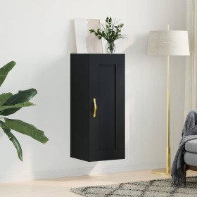 Black engineered wood wall cabinet 34.5x34x90 cm by , Sideboards - Ref: Foro24-835019, Price: 41,12 €, Discount: %