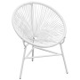 Silla redonda de cuerdas de jardín ratán sintético blanco de vidaXL, Sillas de jardín - Ref: Foro24-42072, Precio: 114,45 €, ...