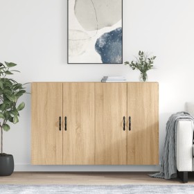 Wall cabinets 2 pcs engineered wood Sonoma oak by , Sideboards - Ref: Foro24-3197892, Price: 160,91 €, Discount: %