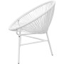 Silla redonda de cuerdas de jardín ratán sintético blanco de vidaXL, Sillas de jardín - Ref: Foro24-42072, Precio: 114,45 €, ...