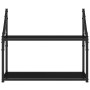 2-tier black engineered wood wall shelf 60x21x51 cm by , Shelves and shelves - Ref: Foro24-835459, Price: 25,22 €, Discount: %