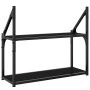 2-tier black engineered wood wall shelf 60x21x51 cm by , Shelves and shelves - Ref: Foro24-835459, Price: 25,22 €, Discount: %