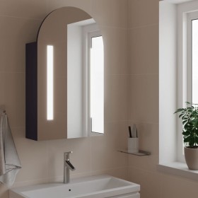 Bathroom cabinet with arched mirror and gray LED light 42x13x70 cm by , bathroom vanities - Ref: Foro24-357974, Price: 116,99...