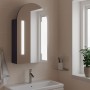 Mueble de baño con espejo arqueado y luz LED gris 42x13x70 cm de , Tocadores de baño - Ref: Foro24-357974, Precio: 115,93 €, ...