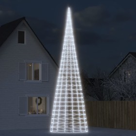 Christmas tree on flagpole 3000 cold white LEDs 800 cm by , Christmas lights - Ref: Foro24-358121, Price: 161,17 €, Discount: %