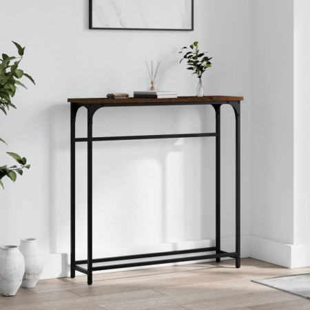 Oak brown engineered wood console table 75x19.5x75 cm by , Side tables - Ref: Foro24-834139, Price: 42,68 €, Discount: %