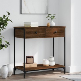 Oak brown engineered wood console table 75x34.5x75 cm by , Side tables - Ref: Foro24-834179, Price: 73,39 €, Discount: %