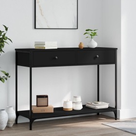 Black engineered wood console table 100x34.5x75 cm by , Side tables - Ref: Foro24-834170, Price: 102,99 €, Discount: %