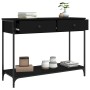 Mesa consola madera de ingeniería negra 100x34,5x75 cm de , Mesas auxiliares - Ref: Foro24-834170, Precio: 89,29 €, Descuento: %