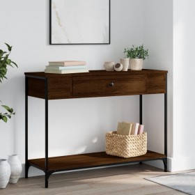 Oak brown engineered wood console table 100x34.5x75 cm by , Side tables - Ref: Foro24-834164, Price: 76,99 €, Discount: %