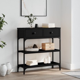 Black engineered wood console table 72.5x25x75 cm by , Side tables - Ref: Foro24-834185, Price: 86,15 €, Discount: %