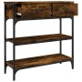 Smoked oak engineered wood console table 72.5x25x75 cm by , Side tables - Ref: Foro24-834187, Price: 76,67 €, Discount: %