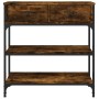 Smoked oak engineered wood console table 72.5x25x75 cm by , Side tables - Ref: Foro24-834187, Price: 75,99 €, Discount: %