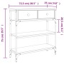 Konsolentisch aus geräuchertem Eichenholzwerkstoff, 72,5 x 25 x 75 cm von , Seitentische - Ref: Foro24-834187, Preis: 76,67 €...