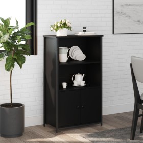 Tall black engineered wood sideboard 62x32x103.5 cm by , Sideboards - Ref: Foro24-834215, Price: 77,99 €, Discount: %