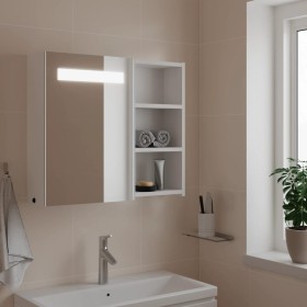 Mueble de baño con espejo y luz LED blanco 60x13x52 cm de , Tocadores de baño - Ref: Foro24-357969, Precio: 94,31 €, Descuent...