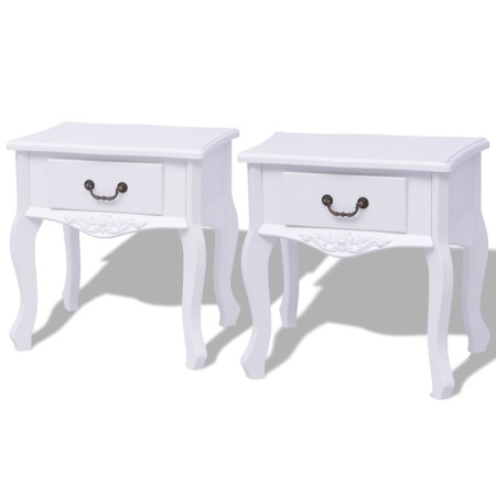 Nightstands 2 units white MDF by vidaXL, Side tables - Ref: Foro24-242750, Price: 142,13 €, Discount: %