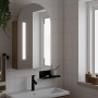 Mueble de baño con espejo arqueado y luz LED roble 42x13x70 cm de , Tocadores de baño - Ref: Foro24-357976, Precio: 109,21 €,...