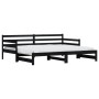 Sofá cama nido madera maciza de pino negro 90x200 cm de , Camas y somieres - Ref: Foro24-836149, Precio: 190,82 €, Descuento: %