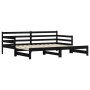 Sofá cama nido madera maciza de pino negro 90x200 cm de , Camas y somieres - Ref: Foro24-836149, Precio: 190,82 €, Descuento: %