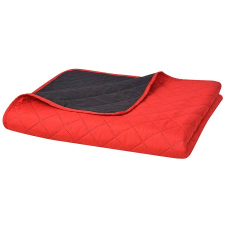 Cubrecama acolchado doble cara 230x260 cm rojo y negro de vidaXL, Colchas y edredones - Ref: Foro24-131554, Precio: 30,33 €, ...