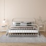 Bedside tables 2 units metal glass white and transparent by vidaXL, Nightstands - Ref: Foro24-325102, Price: 60,99 €, Discoun...