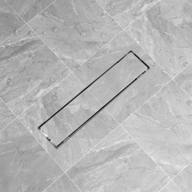 Linear stainless steel shower drain 530x140 mm by vidaXL, Drains - Ref: Foro24-142171, Price: 44,17 €, Discount: %