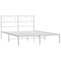 Estructura de cama de metal con cabecero blanca 135x190 cm de , Camas y somieres - Ref: Foro24-355511, Precio: 93,50 €, Descu...