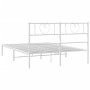 White metal bed frame with headboard 140x200 cm by , Beds and slatted bases - Ref: Foro24-355513, Price: 100,12 €, Discount: %