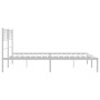 Estructura de cama de metal con cabecero blanca 135x190 cm de , Camas y somieres - Ref: Foro24-355511, Precio: 93,50 €, Descu...