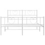 Metal bed frame with headboard and white footboard 140x190 cm by , Beds and slatted bases - Ref: Foro24-355530, Price: 117,47...