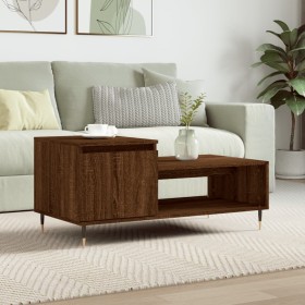 Mesa de centro madera contrachapada roble marrón 100x50x45 cm de , Mesas de centro - Ref: Foro24-830827, Precio: 47,64 €, Des...