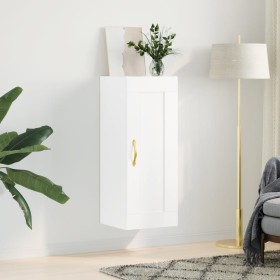 White engineered wood wall cabinet 34.5x34x90 cm by , Sideboards - Ref: Foro24-835018, Price: 49,54 €, Discount: %