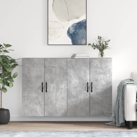 Wall cabinets 2 pcs concrete gray engineered wood by , Sideboards - Ref: Foro24-3197893, Price: 168,99 €, Discount: %