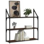 Oak brown engineered wood wall shelf 80x21x78.5cm by , Shelves and shelves - Ref: Foro24-835458, Price: 36,99 €, Discount: %