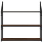 Oak brown engineered wood wall shelf 80x21x78.5cm by , Shelves and shelves - Ref: Foro24-835458, Price: 36,99 €, Discount: %